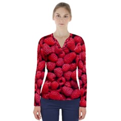 Raspberries 2 V-neck Long Sleeve Top by trendistuff