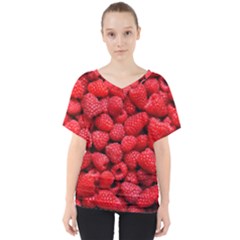 Raspberries 2 V-neck Dolman Drape Top by trendistuff