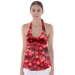 Red Berries 1 Babydoll Tankini Top