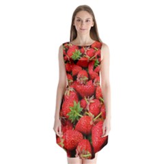 Strawberries 1 Sleeveless Chiffon Dress   by trendistuff