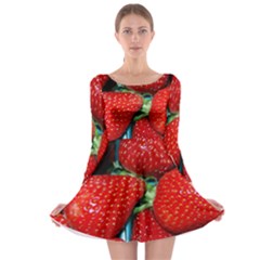 Strawberries 3 Long Sleeve Skater Dress by trendistuff