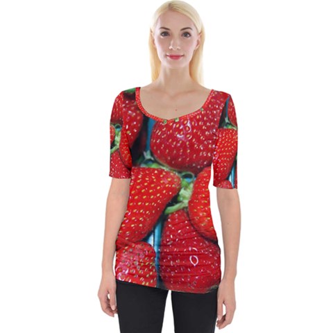 Strawberries 3 Wide Neckline Tee by trendistuff