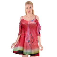 Watermelon 1 Cutout Spaghetti Strap Chiffon Dress by trendistuff