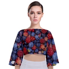 Wild Berries 1 Tie Back Butterfly Sleeve Chiffon Top by trendistuff