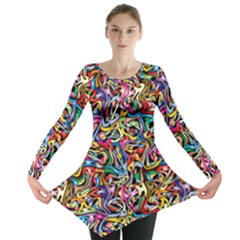 ARTWORK BY PATRICK-COLORFUL-8 Long Sleeve Tunic 