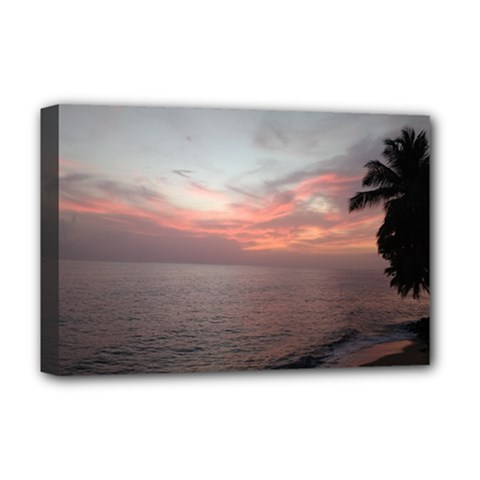 Red Sunset Rincon Puerto Rico Deluxe Canvas 18  X 12   by StarvingArtisan