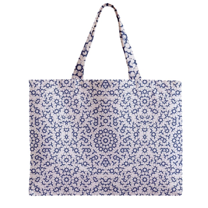 Radial Mandala Ornate Pattern Zipper Mini Tote Bag