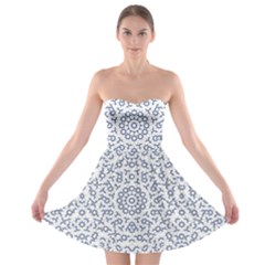 Radial Mandala Ornate Pattern Strapless Bra Top Dress by dflcprints