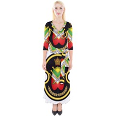 Shield Of The Imperial Iranian Ground Force Quarter Sleeve Wrap Maxi Dress