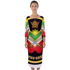 Shield Of The Imperial Iranian Ground Force Quarter Sleeve Midi Bodycon Dress by abbeyz71