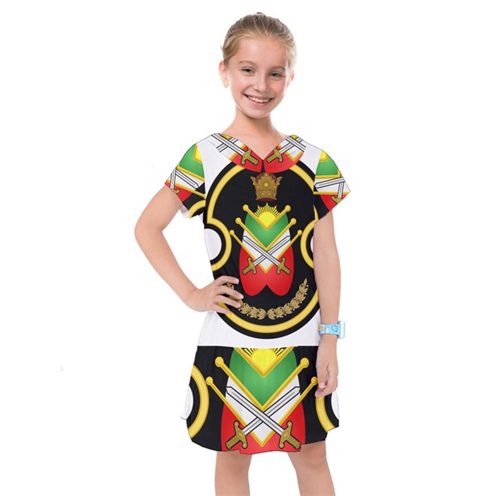 Shield of the Imperial Iranian Ground Force Kids  Drop Waist Dress