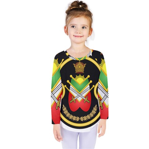 Shield Of The Imperial Iranian Ground Force Kids  Long Sleeve Tee by abbeyz71