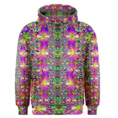 Flower Wall With Wonderful Colors And Bloom Men s Pullover Hoodie by pepitasart