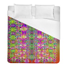 Flower Wall With Wonderful Colors And Bloom Duvet Cover (full/ Double Size) by pepitasart