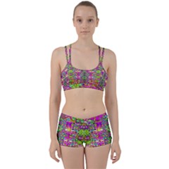Flower Wall With Wonderful Colors And Bloom Women s Sports Set by pepitasart