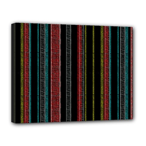 Multicolored Dark Stripes Pattern Canvas 14  X 11  by dflcprints