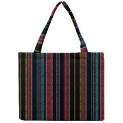 Multicolored Dark Stripes Pattern Mini Tote Bag by dflcprints