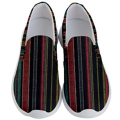 Multicolored Dark Stripes Pattern Men s Lightweight Slip Ons by dflcprints