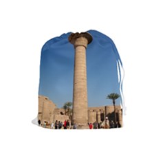 Temple Of Karnak Luxor Egypt  Drawstring Pouches (large)  by StarvingArtisan