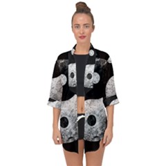 Grunge Yin Yang Open Front Chiffon Kimono