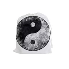 Grunge Yin Yang Drawstring Pouches (large)  by Valentinaart