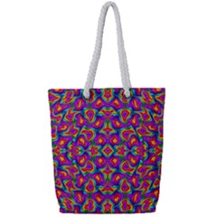 Colorful-11 Full Print Rope Handle Tote (small) by ArtworkByPatrick