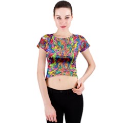 Colorful-12 Crew Neck Crop Top by ArtworkByPatrick