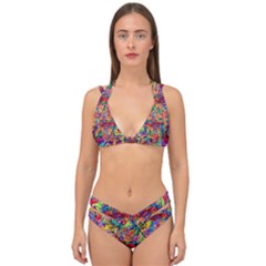 COLORFUL-12 Double Strap Halter Bikini Set