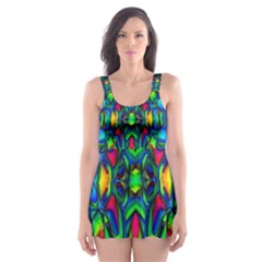 Colorful-13 Skater Dress Swimsuit by ArtworkByPatrick