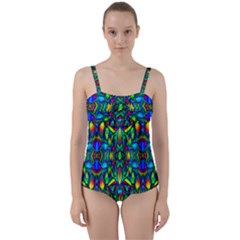 COLORFUL-13 Twist Front Tankini Set