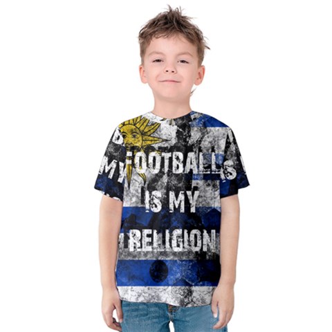 Football Is My Religion Kids  Cotton Tee by Valentinaart