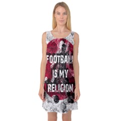 Football Is My Religion Sleeveless Satin Nightdress by Valentinaart