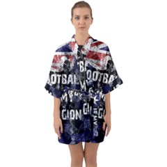 Football Is My Religion Quarter Sleeve Kimono Robe by Valentinaart