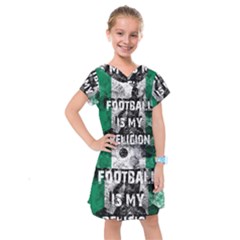 Football Is My Religion Kids  Drop Waist Dress by Valentinaart