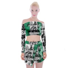 Football Is My Religion Off Shoulder Top With Mini Skirt Set by Valentinaart