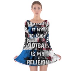Football Is My Religion Long Sleeve Skater Dress by Valentinaart