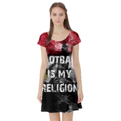 Football Is My Religion Short Sleeve Skater Dress by Valentinaart
