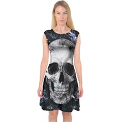 Skull Capsleeve Midi Dress by Valentinaart