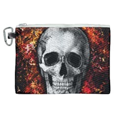 Skull Canvas Cosmetic Bag (xl) by Valentinaart