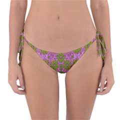 Paradise Flowers In Bohemic Floral Style Reversible Bikini Bottom by pepitasart