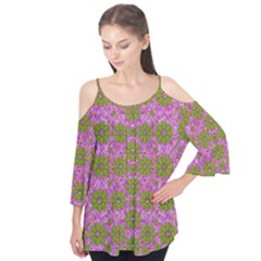 Paradise Flowers In Bohemic Floral Style Flutter Tees