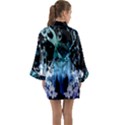 Amazing Wolf With Flowers, Blue Colors Long Sleeve Kimono Robe View2