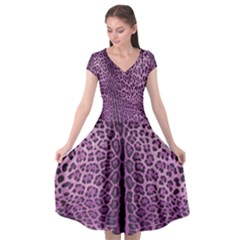 Pink Leopard Print Cap Sleeve Wrap Front Dress by CasaDiModa