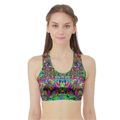 Colorful-15 Sports Bra With Border by ArtworkByPatrick