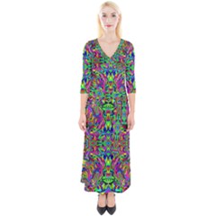 Colorful-15 Quarter Sleeve Wrap Maxi Dress by ArtworkByPatrick