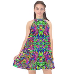 Colorful-15 Halter Neckline Chiffon Dress  by ArtworkByPatrick