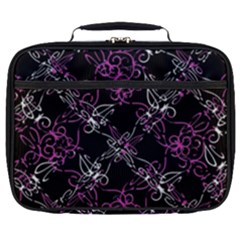 Dark Intersecting Lace Pattern Full Print Lunch Bag by dflcprints
