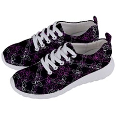 Dark Intersecting Lace Pattern Men s Lightweight Sports Shoes by dflcprints