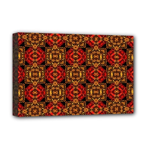 Colorful Ornate Pattern Design Deluxe Canvas 18  X 12   by dflcprints