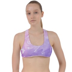 Beautiful Rose, Soft Violet Colors Criss Cross Racerback Sports Bra by FantasyWorld7